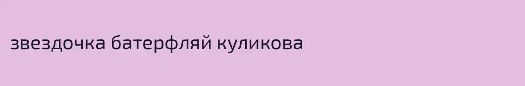 звездочка батерфляй куликова